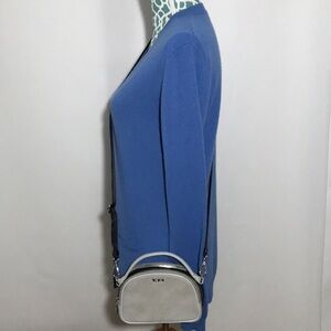 Tumi Tracer Gray Leather Mini Crossbody Bag